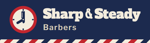 The Sharp & Steady Barbers sign