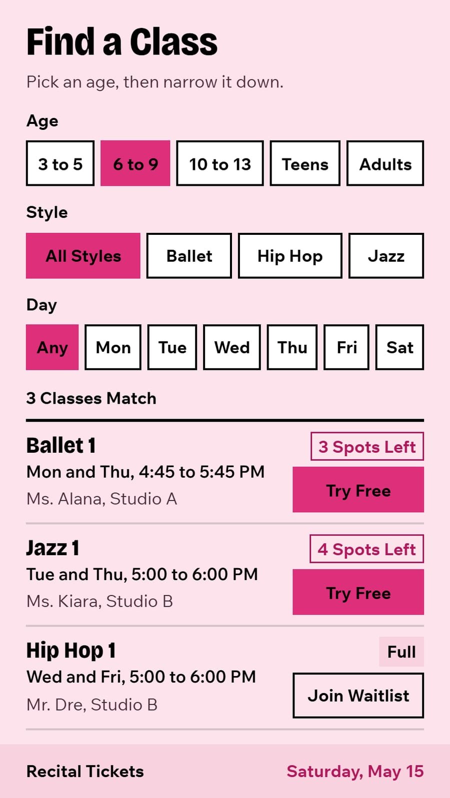 The Class Finder