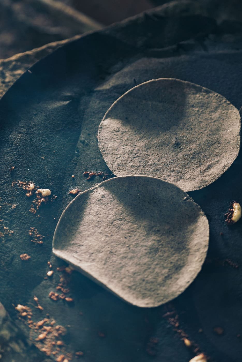 Fresh corn tortillas on the comal